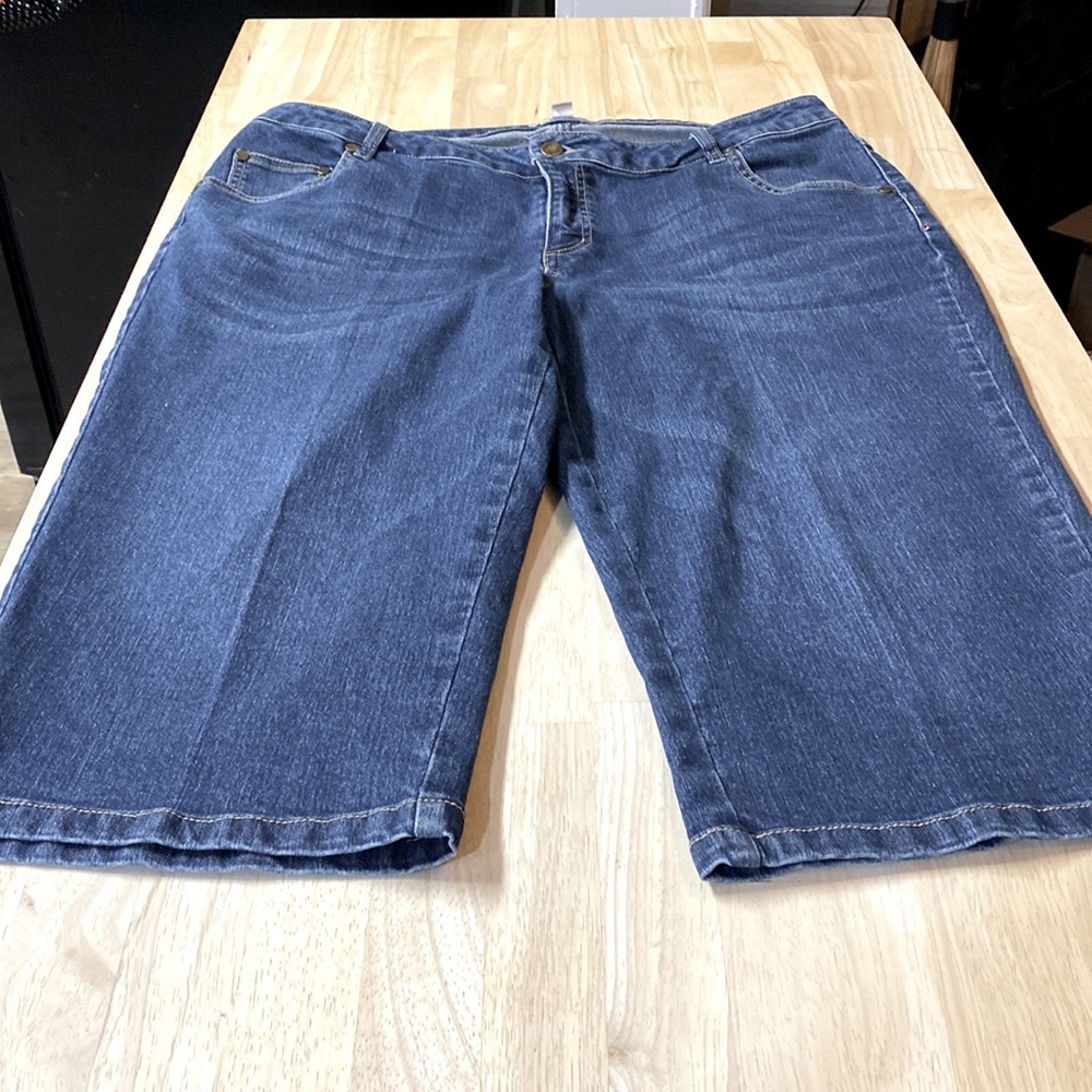 Women Within 16W  Petite Crop Blue Jeans